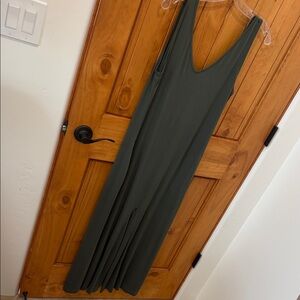 BOODY V neck jumpsuit olive green